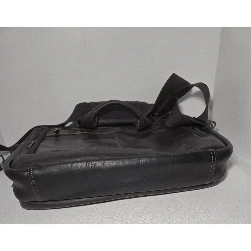 Samsonite Brown/Black Leather Laptop Business Case Briefcase Case Bag